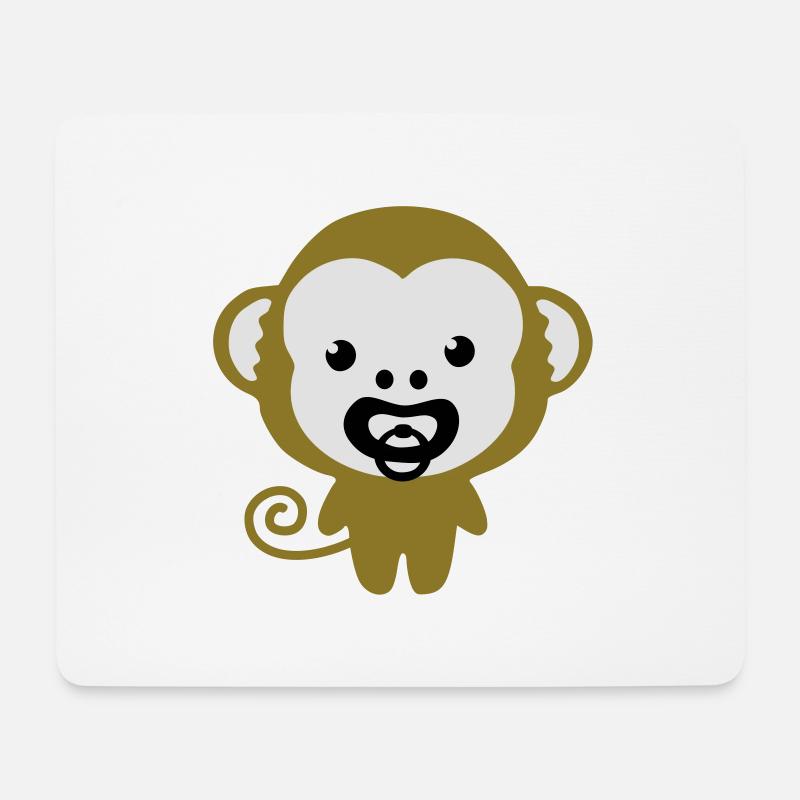 monkey with soother - Mouse Pad (horizontal) - white