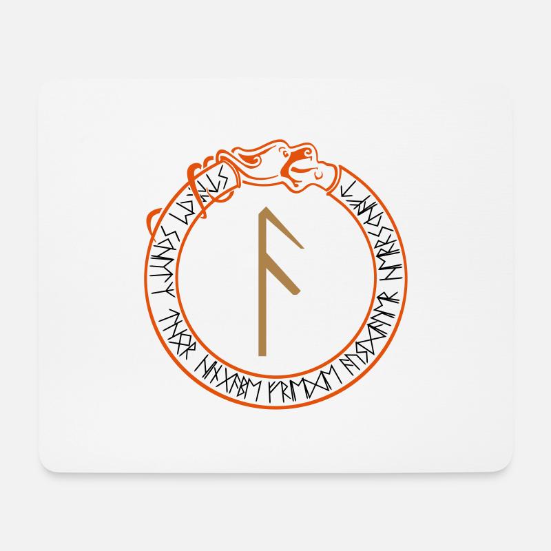 Schutzrune "Ansuz" - Inspiration - Vektor - Mousepad (Querformat) - Weiß