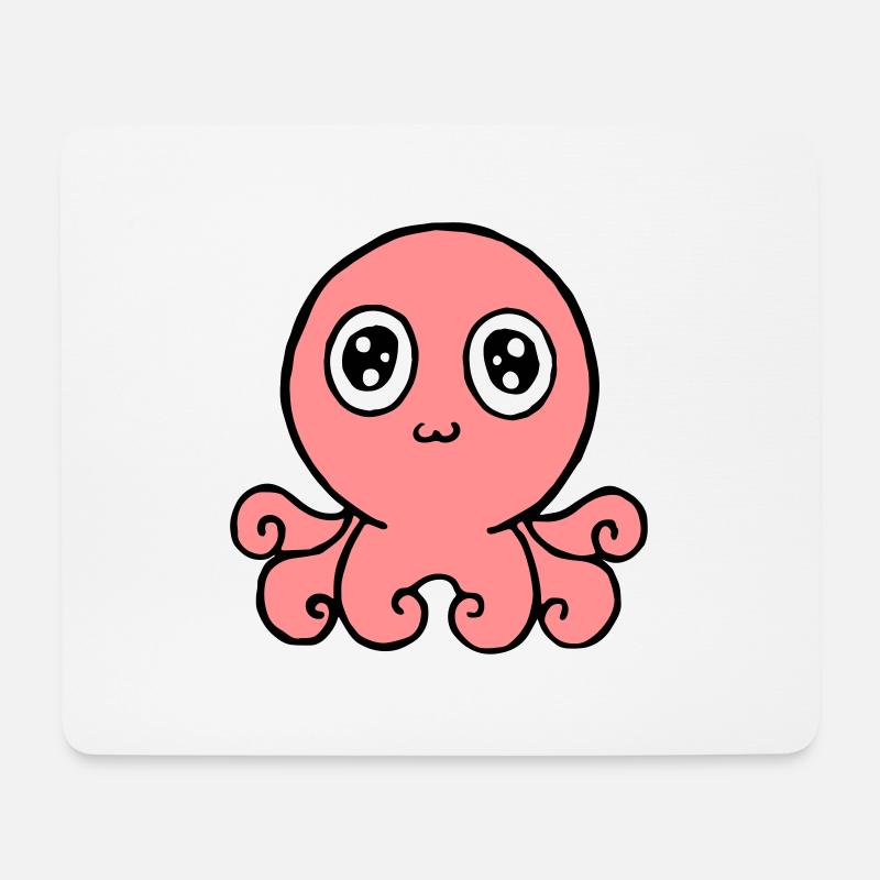 glücklicher Oktopus - Mousepad (Querformat) - Weiß