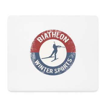 Sports d'hiver biathlon - Tapis de souris (format paysage) - blanc - Devant