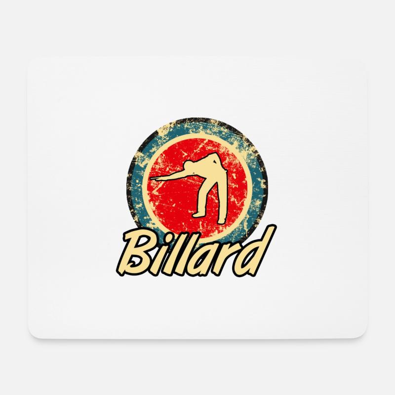 Billard retro - Mousepad (Querformat) - Weiß
