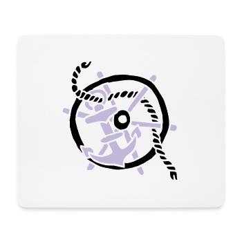 Anker Seemann Anchor Sailor Tattoo Oldschool SOS - Mousepad (Querformat) - Weiß - Vorne