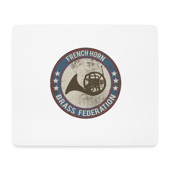 horn waldhorn instrument - Mousepad (Querformat) - Weiß - Vorne