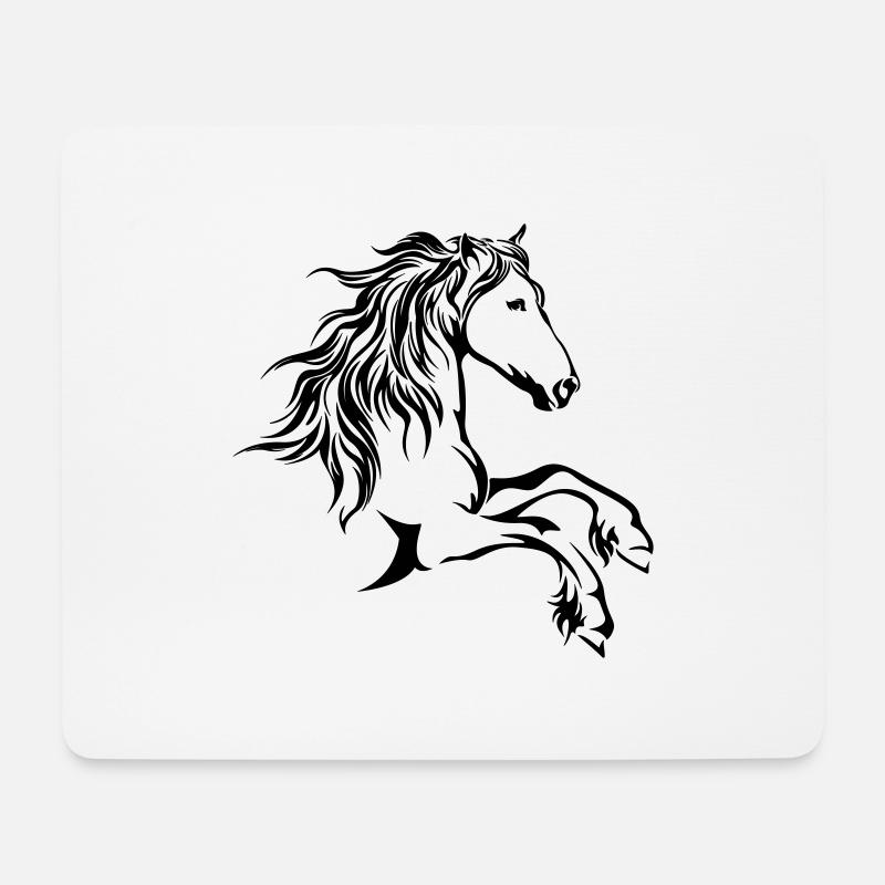 pferdekopf - Mousepad (Querformat) - Weiß