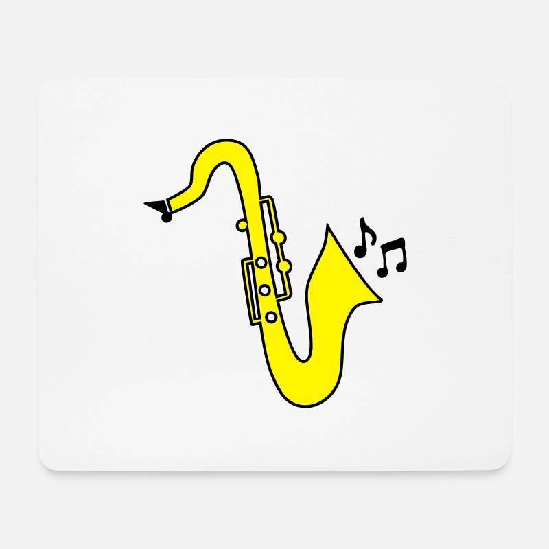 Saxophon - Mousepad (Querformat) - Weiß