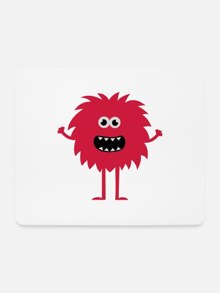Lustiges niedliches Monster - Mousepad (Querformat) - Weiß