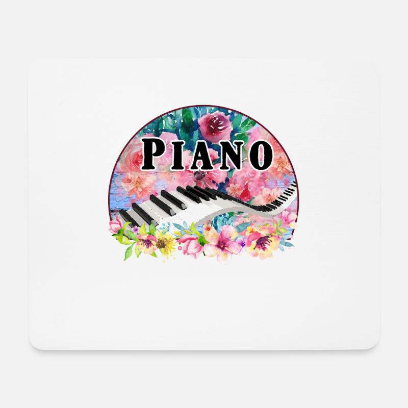 Klavier - Mousepad (Querformat) - Weiß
