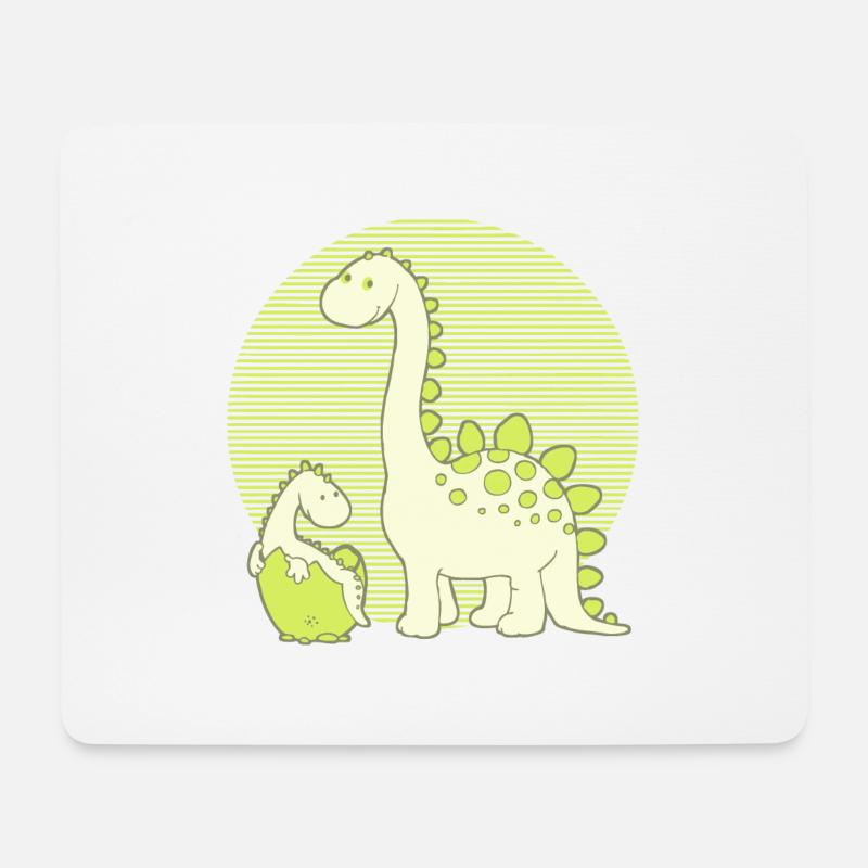 Dinosaur Mom with Hatching Egg - Mouse Pad (horizontal) - white
