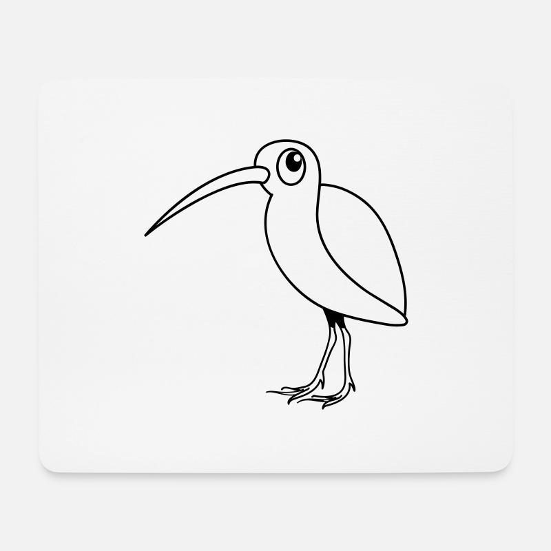 Schnepfe Vogel Tier witzig süss Design - Mousepad (Querformat) - Weiß