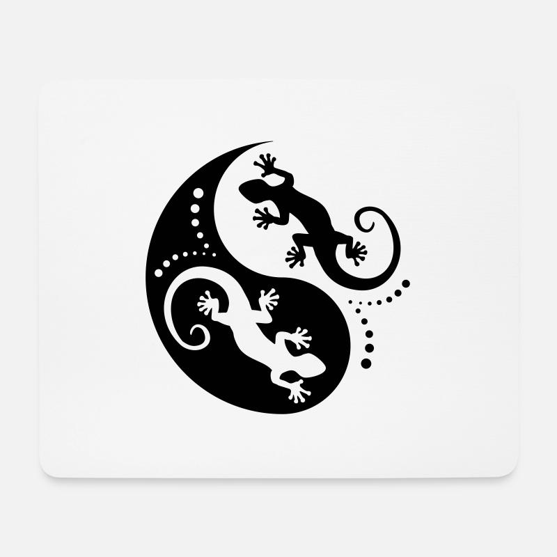 YIN & YANG Geckos black - Mousepad (Querformat) - Weiß