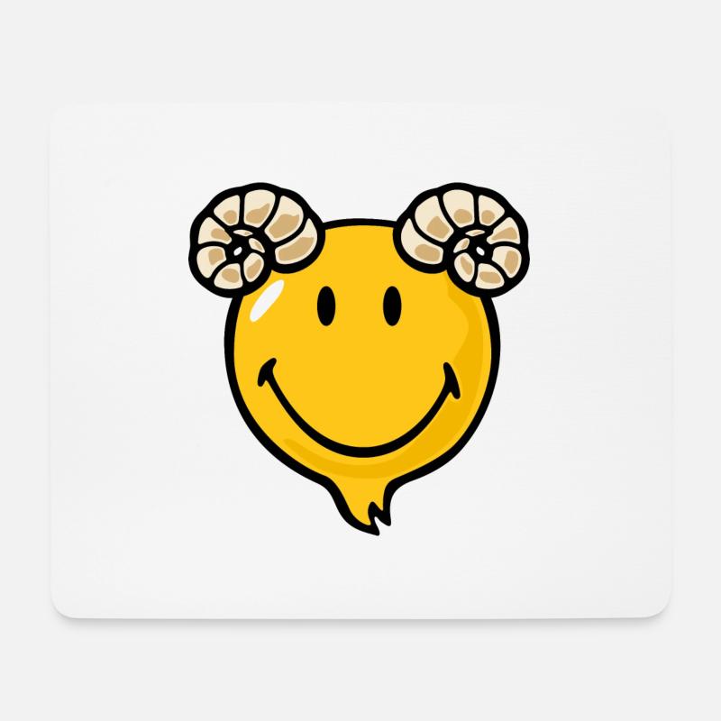 Smiley Ram - Mousepad (Querformat) - Weiß