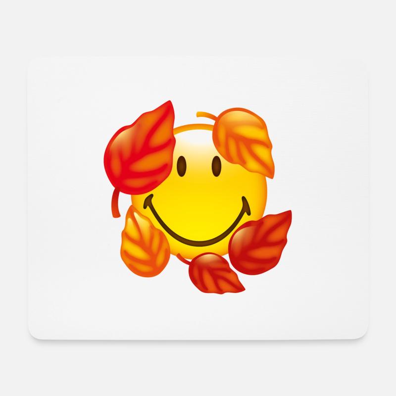 Smiley Autumn - Mousepad (Querformat) - Weiß