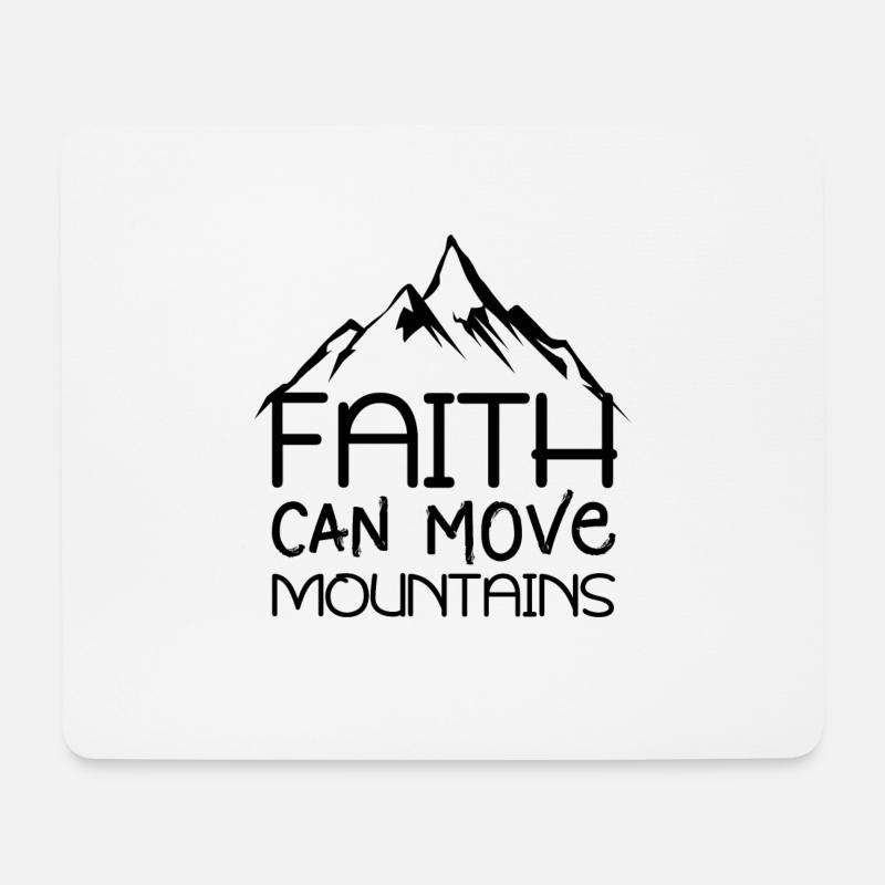 Glaube kann Berge versetzen Bibelzitate christlich - Mousepad (Querformat) - Weiß