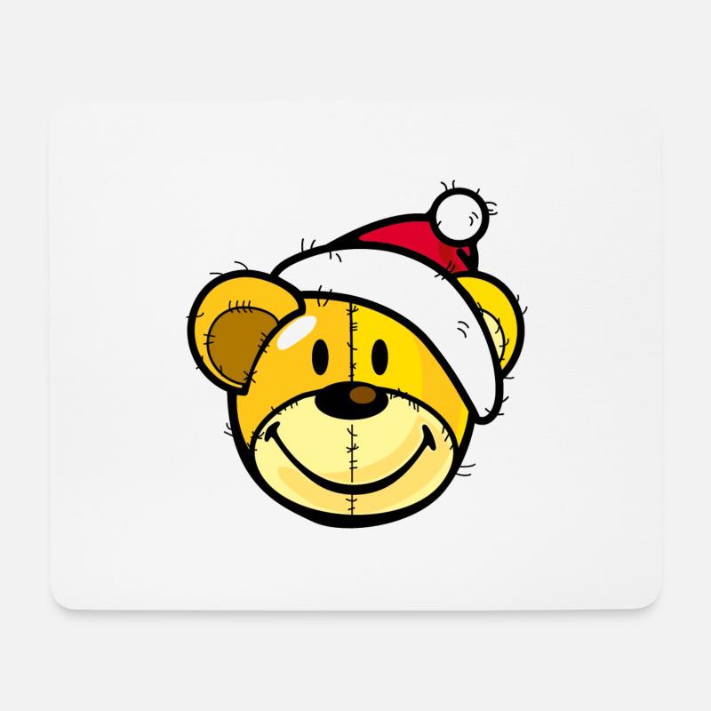 Smiley Christmas Teddy - Mouse Pad (horizontal) - white