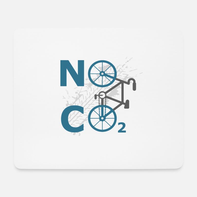 no co2 anti luftverschmutzung fahrrad fahrer idee - Mousepad (Querformat) - Weiß