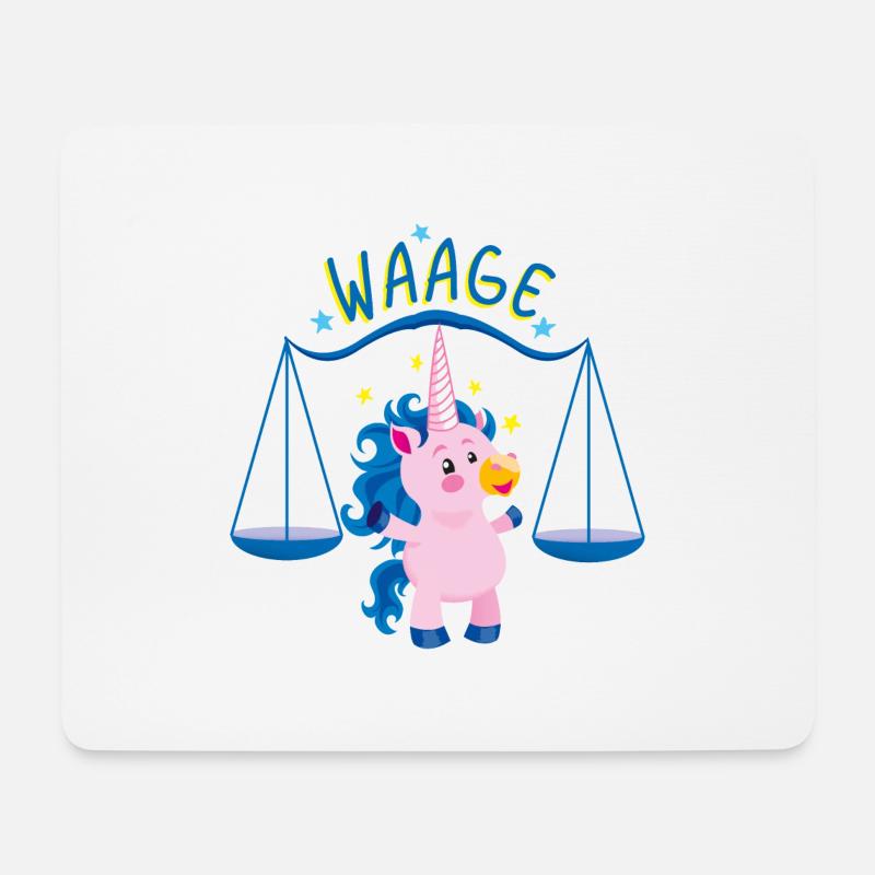 Einhorn Sternzeichen Waage - Mousepad (Querformat) - Weiß