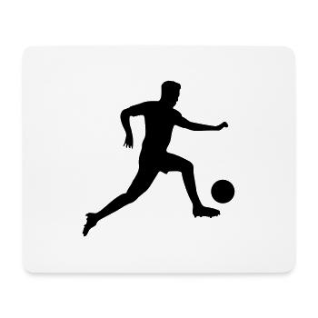 fussballer silhouette - Mousepad (Querformat) - Weiß - Vorne