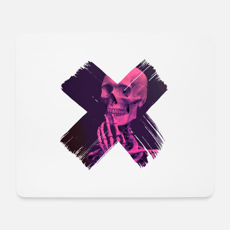 skull and crossbones - Mouse Pad (horizontal) - white