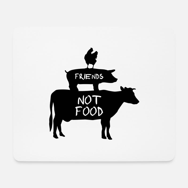 Vegan, Veganer - Freunde, kein Essen - Mousepad (Querformat) - Weiß