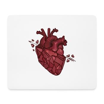 coeur de pierre - Tapis de souris (format paysage) - blanc - Devant