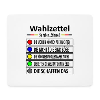 Wahlzettel 1 - Mousepad (Querformat) - Weiß - Vorne