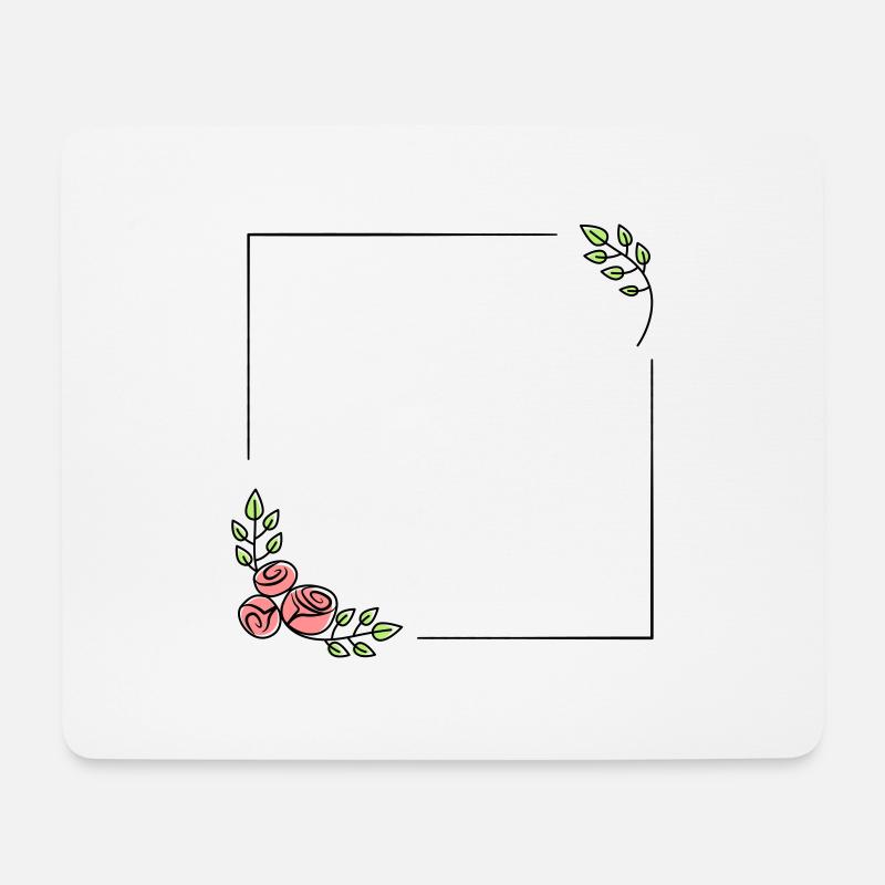 Blumen Rahmen Vintage Selber gestalten - Mousepad (Querformat) - Weiß