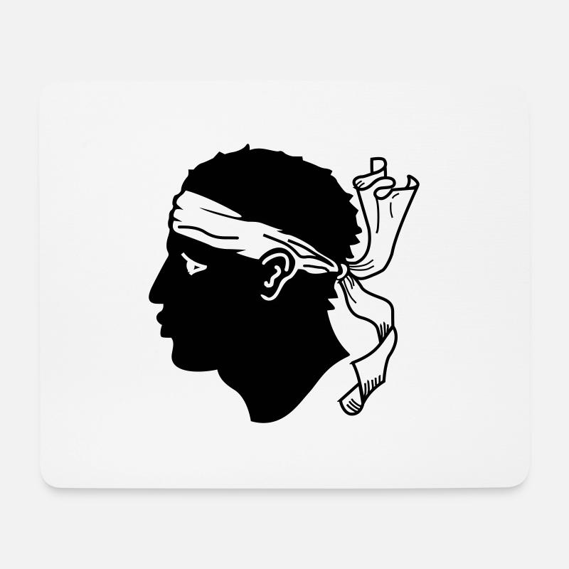 Tete de maure corse - Mousepad (Querformat) - Weiß