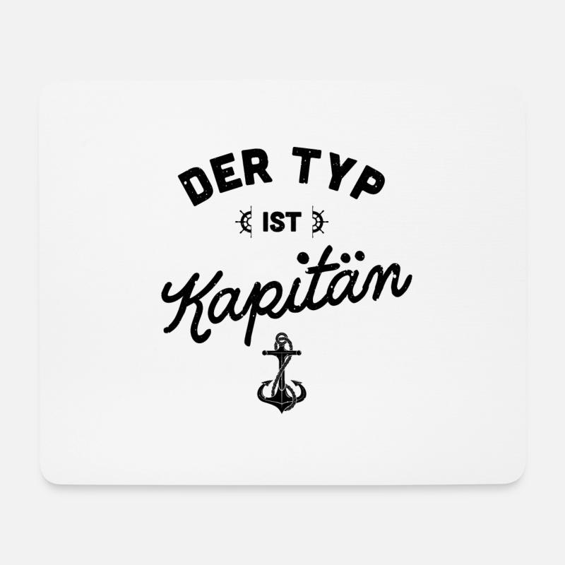 Kapitän Bootsführerschein Segelschein Geschenk - Mousepad (Querformat) - Weiß