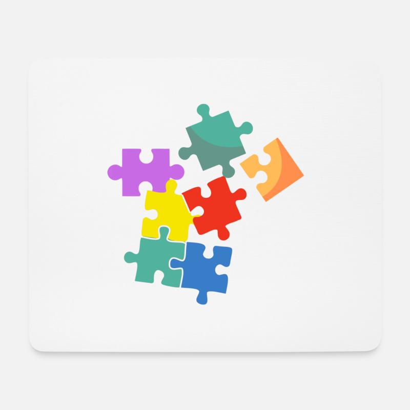 Farbpuzzle - Mousepad (Querformat) - Weiß