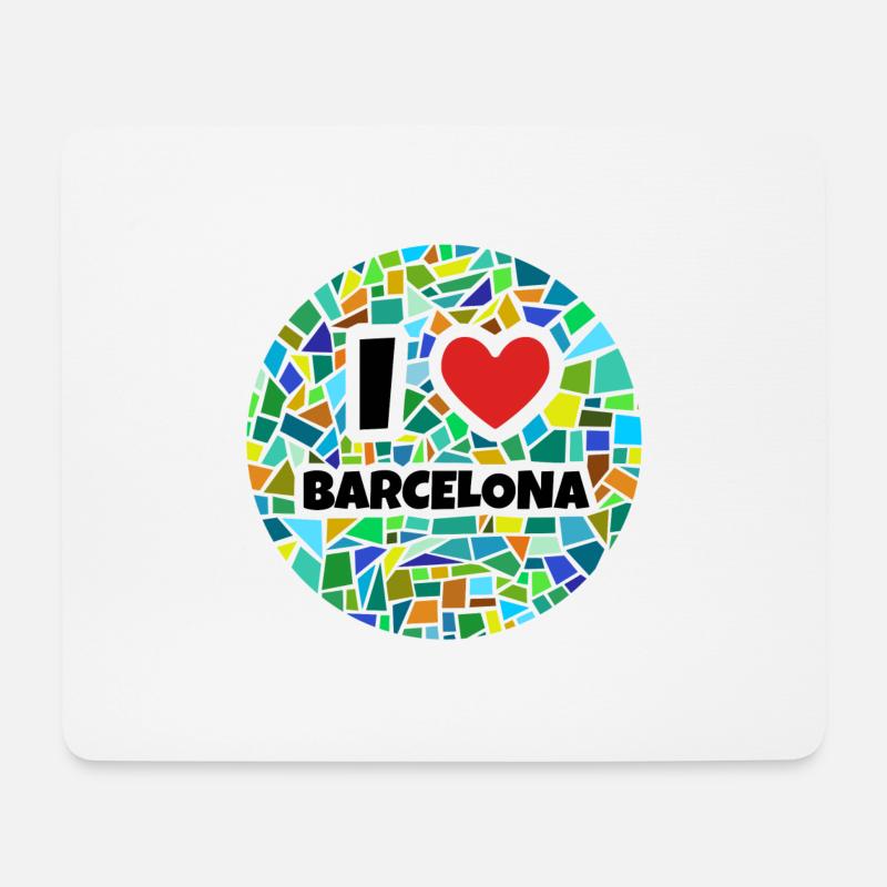 Barcelona - Mousepad (Querformat) - Weiß