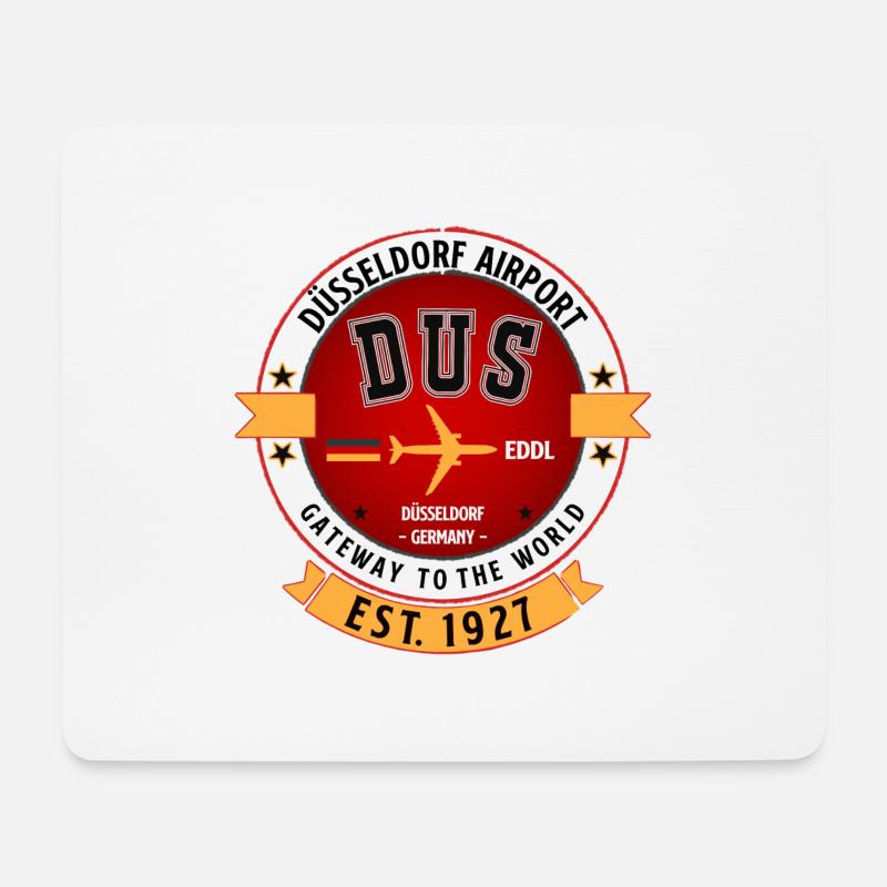DUS Düsseldorf Airport - Vintage Design - Mousepad (Querformat) - Weiß