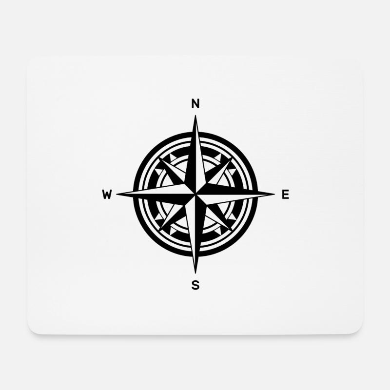 Kompass - Mousepad (Querformat) - Weiß
