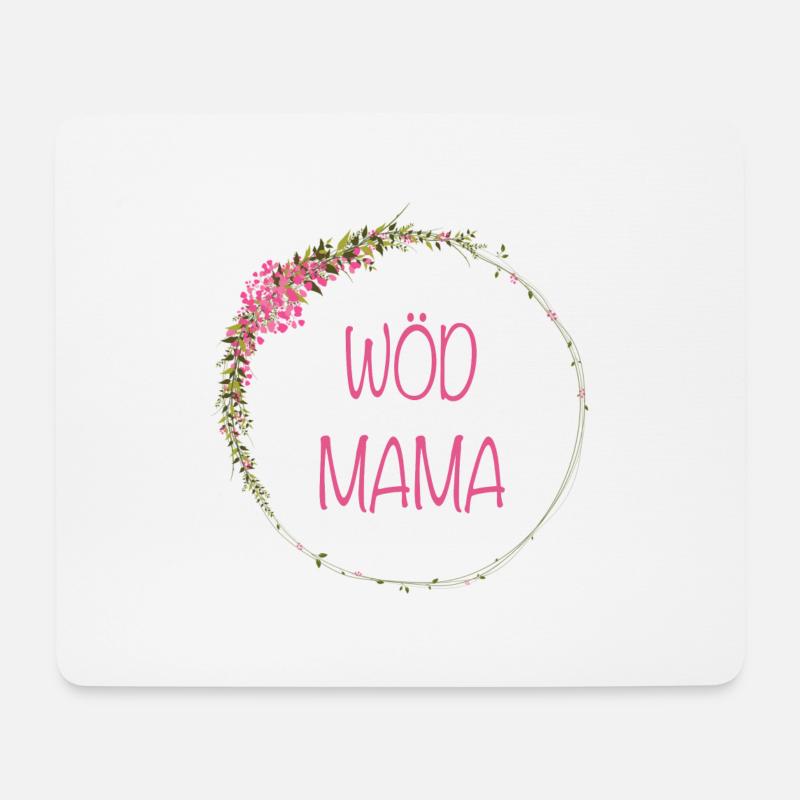 Wöd Mama Dialekt Österreich Blumen - Mousepad (Querformat) - Weiß