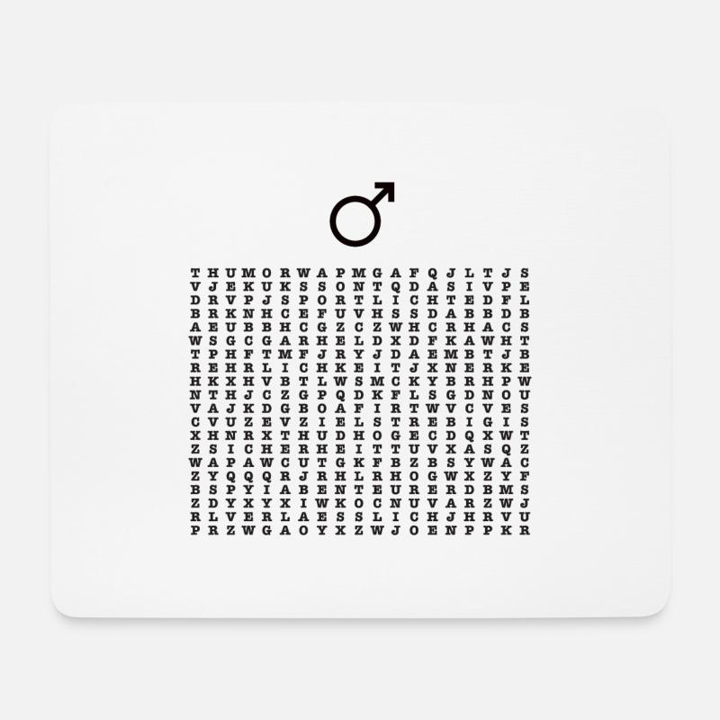 Buchstabenrätsel Männer - Mousepad (Querformat) - Weiß