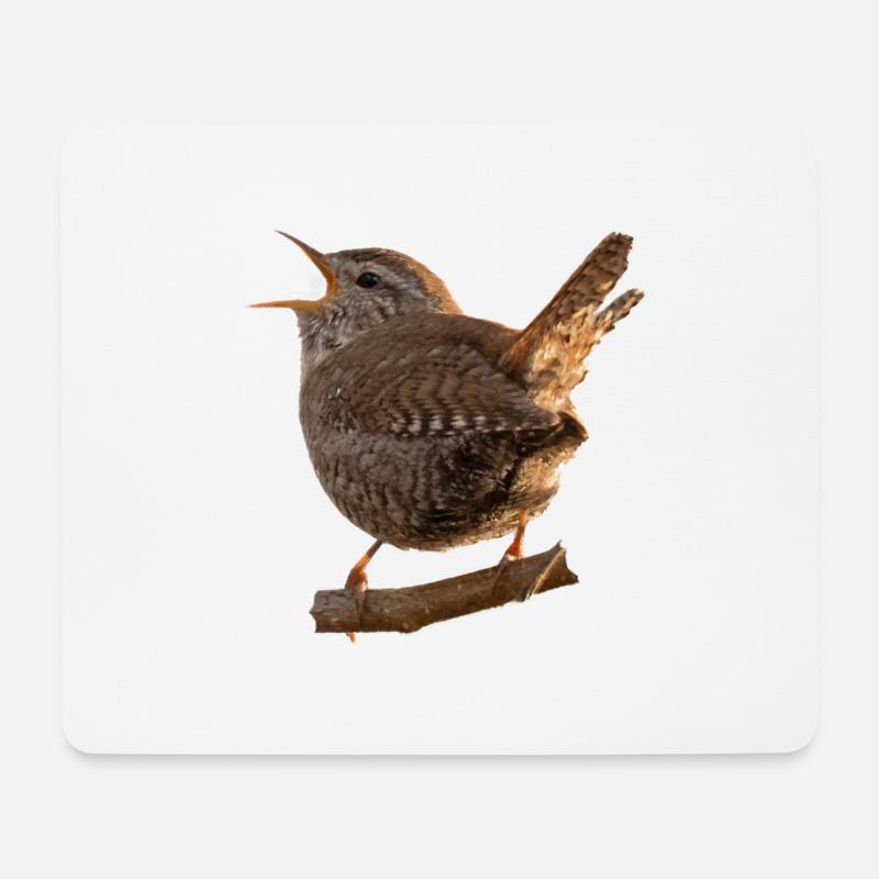Zaunkönig - Mousepad (Querformat) - Weiß