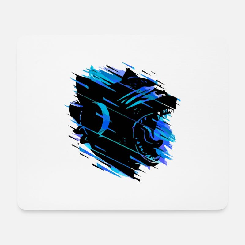 Monstercat Blue Mix - Mousepad (Querformat) - Weiß