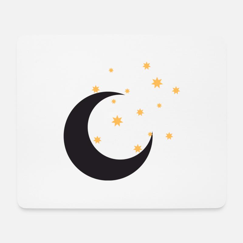 Mond und Sterne zum Schlafen - Mousepad (Querformat) - Weiß