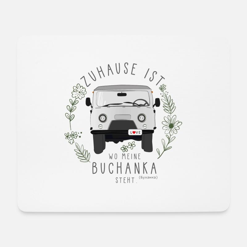 UAZ - Zuhause ist, wo meine Buchanka steht (weiss) - Mousepad (Querformat) - Weiß