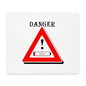 Danger, müde Mama - Mousepad (Querformat) - Weiß - Vorne