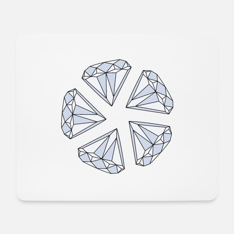 Diamant (diamond) - Mousepad (Querformat) - Weiß
