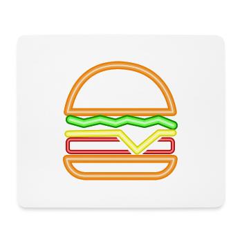 Neon Burger - Tapis de souris (format paysage) - blanc - Devant