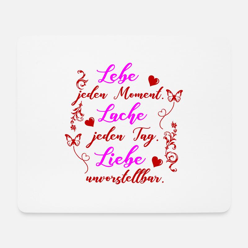 lebe lache liebe - Mousepad (Querformat) - Weiß
