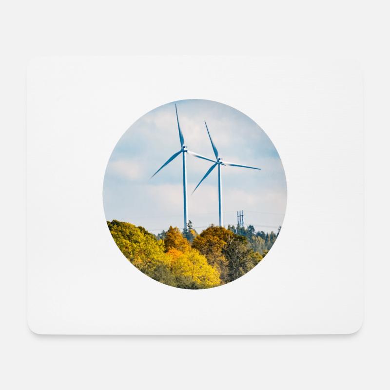 Windenergie - Mousepad (Querformat) - Weiß