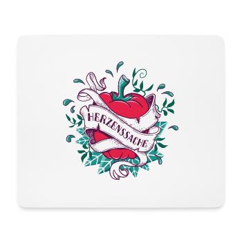 Paprika-Herz für Veganer Vegetarier nachhaltig - Mousepad (Querformat) - Weiß - Vorne