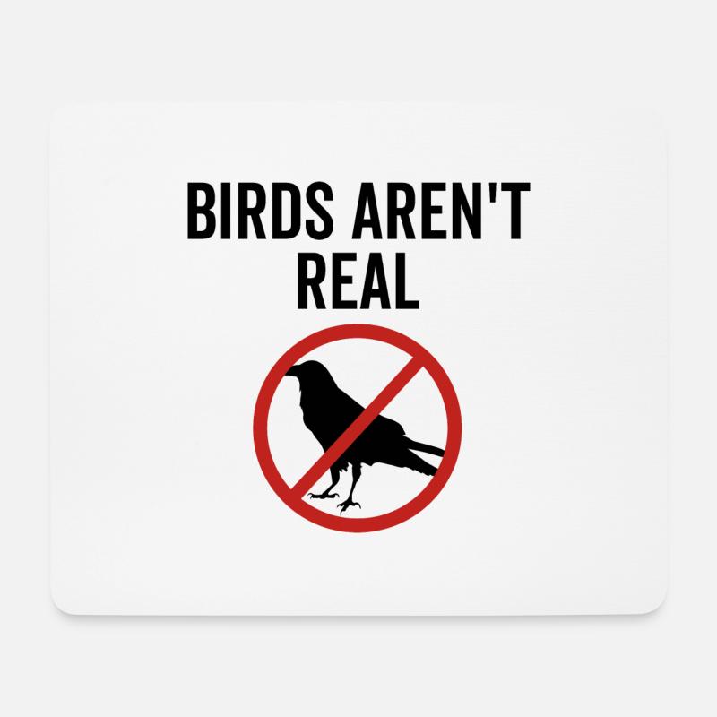 Vögel sind nicht real - Mousepad (Querformat) - Weiß