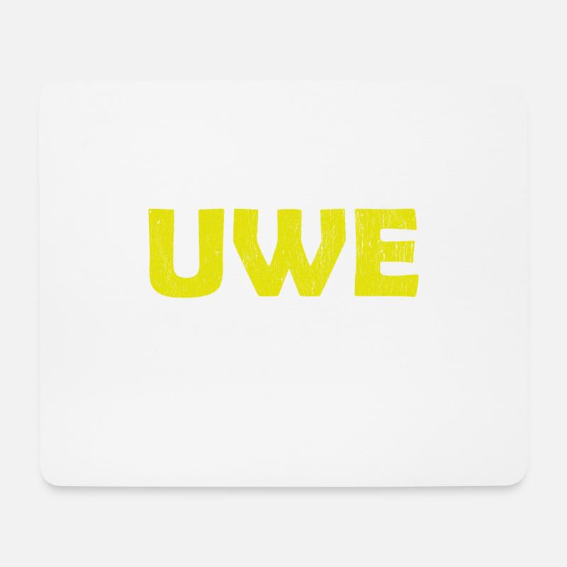 Ich bin der Uwe und ich bin auch dabei lustig - Mousepad (Querformat) - Weiß