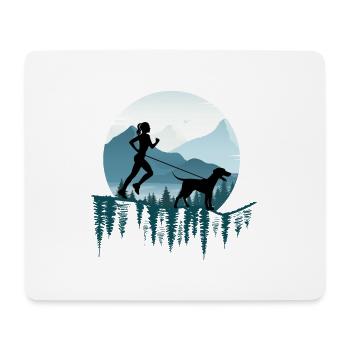 canicross zughund hundetrainer zughundesport - Mousepad (Querformat) - Weiß - Vorne