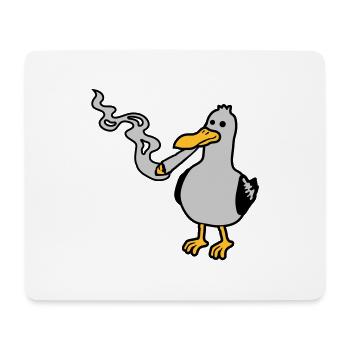 Kiffer Möwe Hanf rauchen - Mousepad (Querformat) - Weiß - Vorne