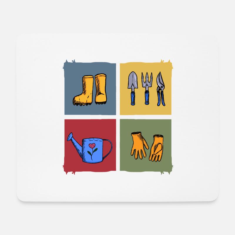 garten kleingarten erntezeit gartenarbeit - Mousepad (Querformat) - Weiß