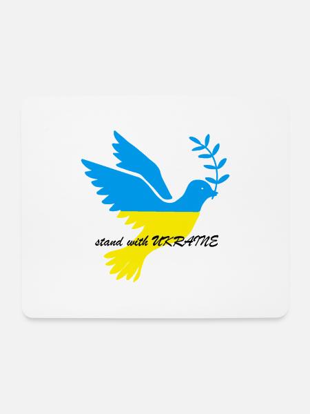 stand with UKRAINE - Mousepad (Querformat) - Weiß